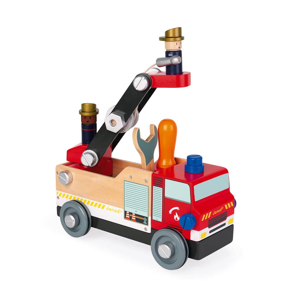 janod-brico-kids-camion-de-pompiers-en-bois-fsc-45-pi-ces-j06469 image 1