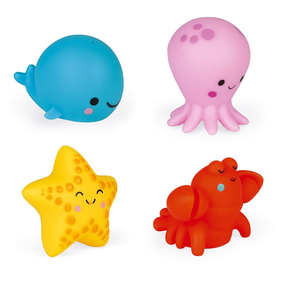 janod-aspergeurs-animaux-de-la-mer-lot-de-4-jouets-de-bain-j04703 image 1