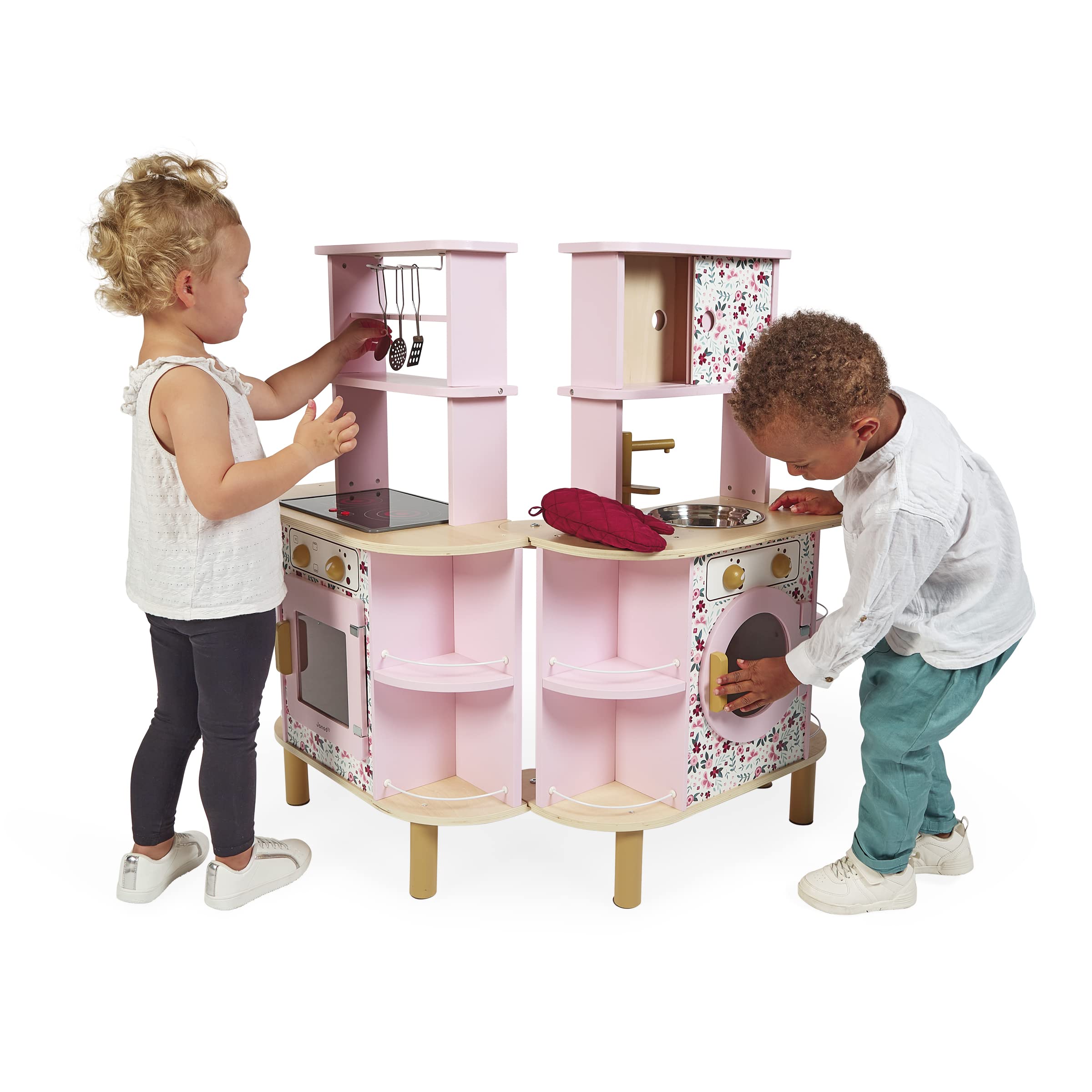 janod-cuisine-en-bois-enfant-twist-cuisine-recto-verso-avec-four-et-8-accessoire image 8