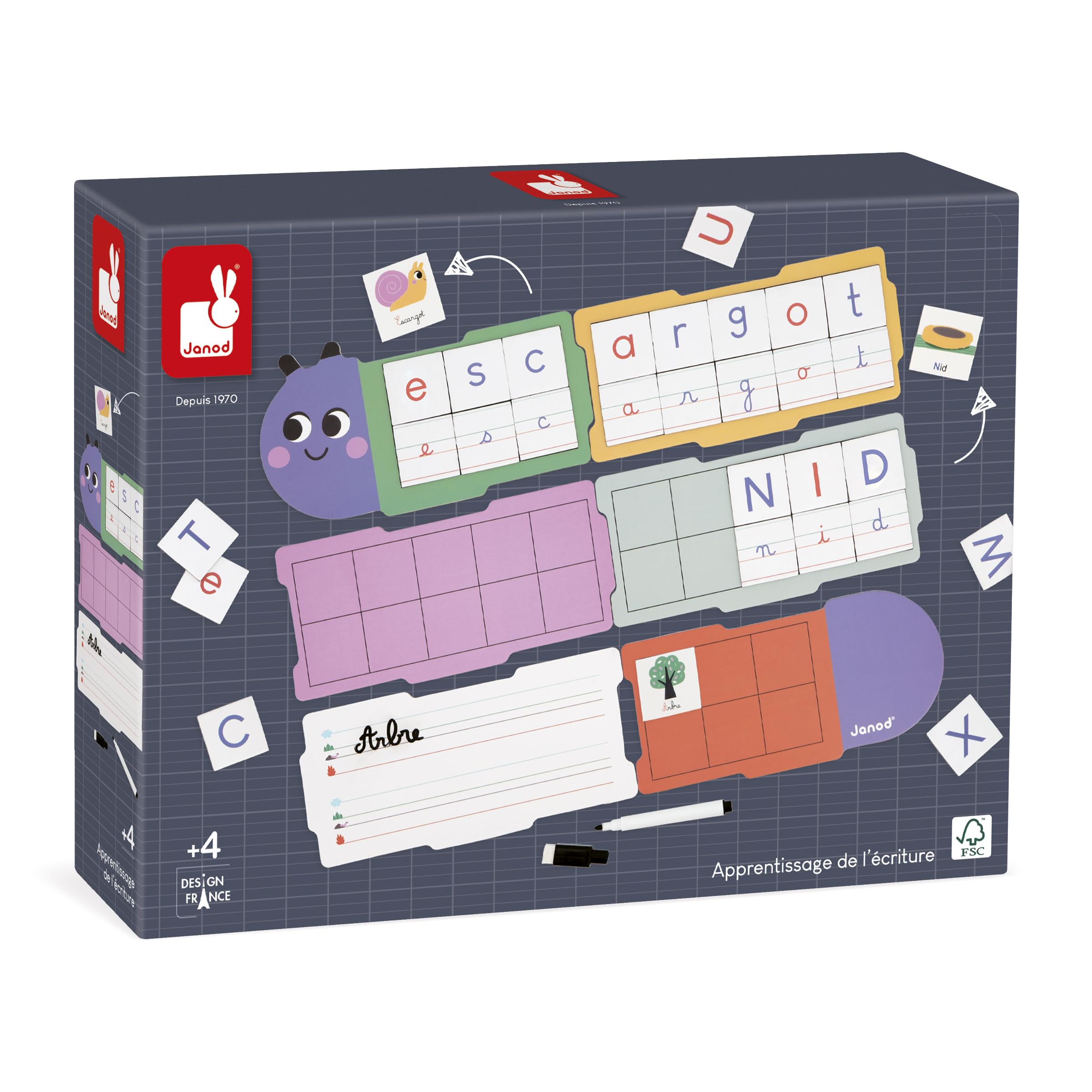 janod-apprentissage-criture-chenille-alphabet-magn-tique-4-ans image 1