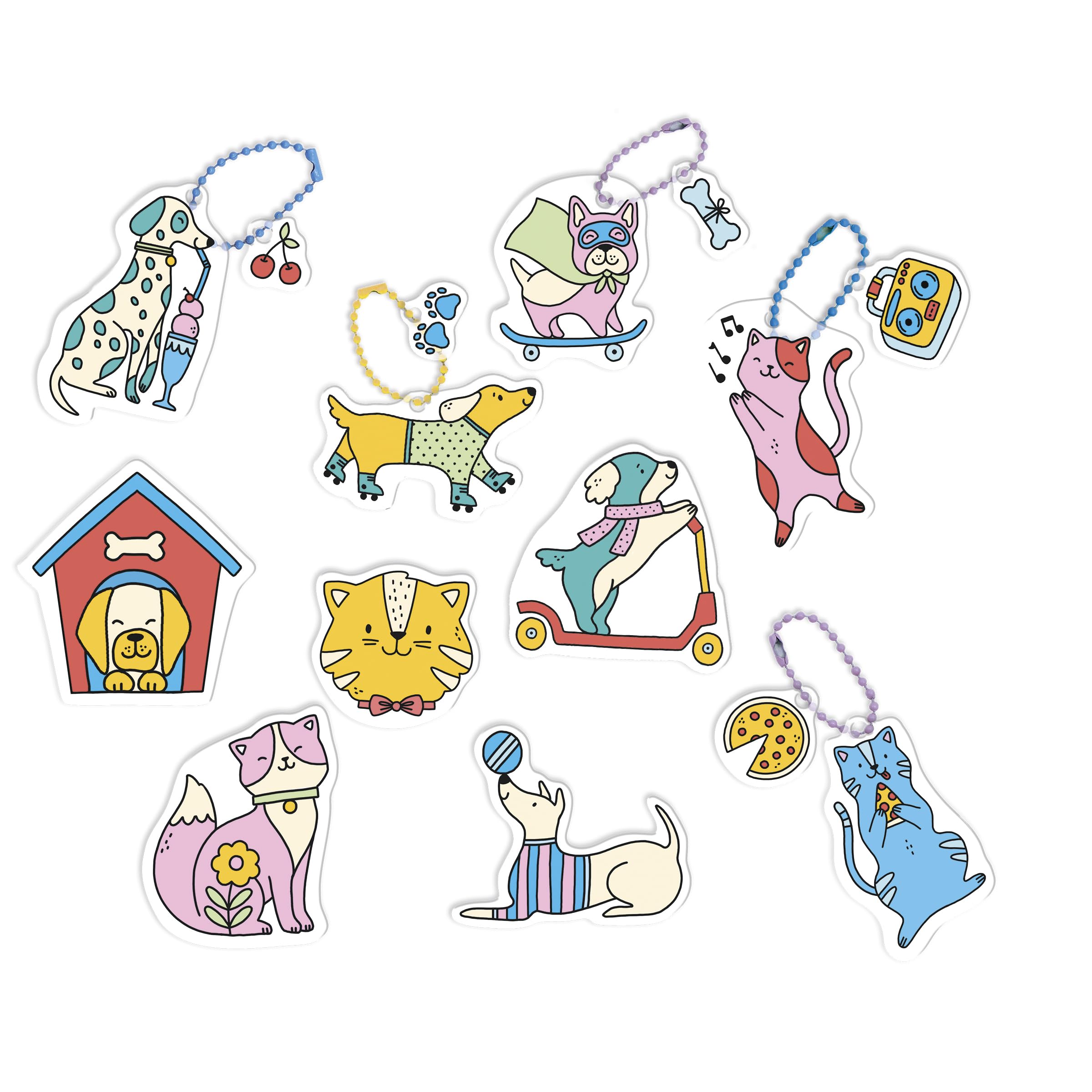 janod-les-ateliers-du-calme-plastique-fou-chiens-chats-10-d-cos-magnets-porte-cl image 2