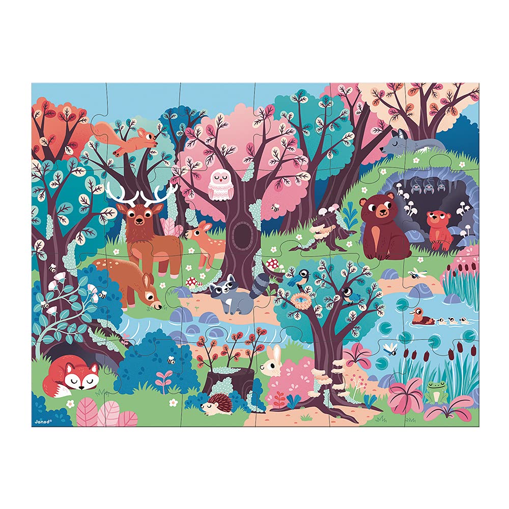 janod-j02653-puzzle-enfant-magique-la-for-t-24-pi-ces-avec-lampe image 4