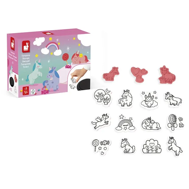 janod-j07722-stampinoo-licornes-15-tampons-mousse-encrier image 1