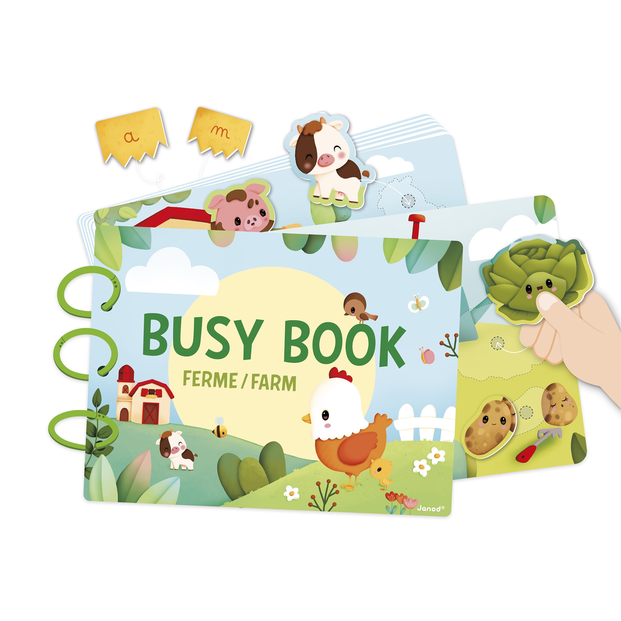 janod-busy-book-ferme-fran-ais-anglais-18-activit-s-d-s-3-ans image 1