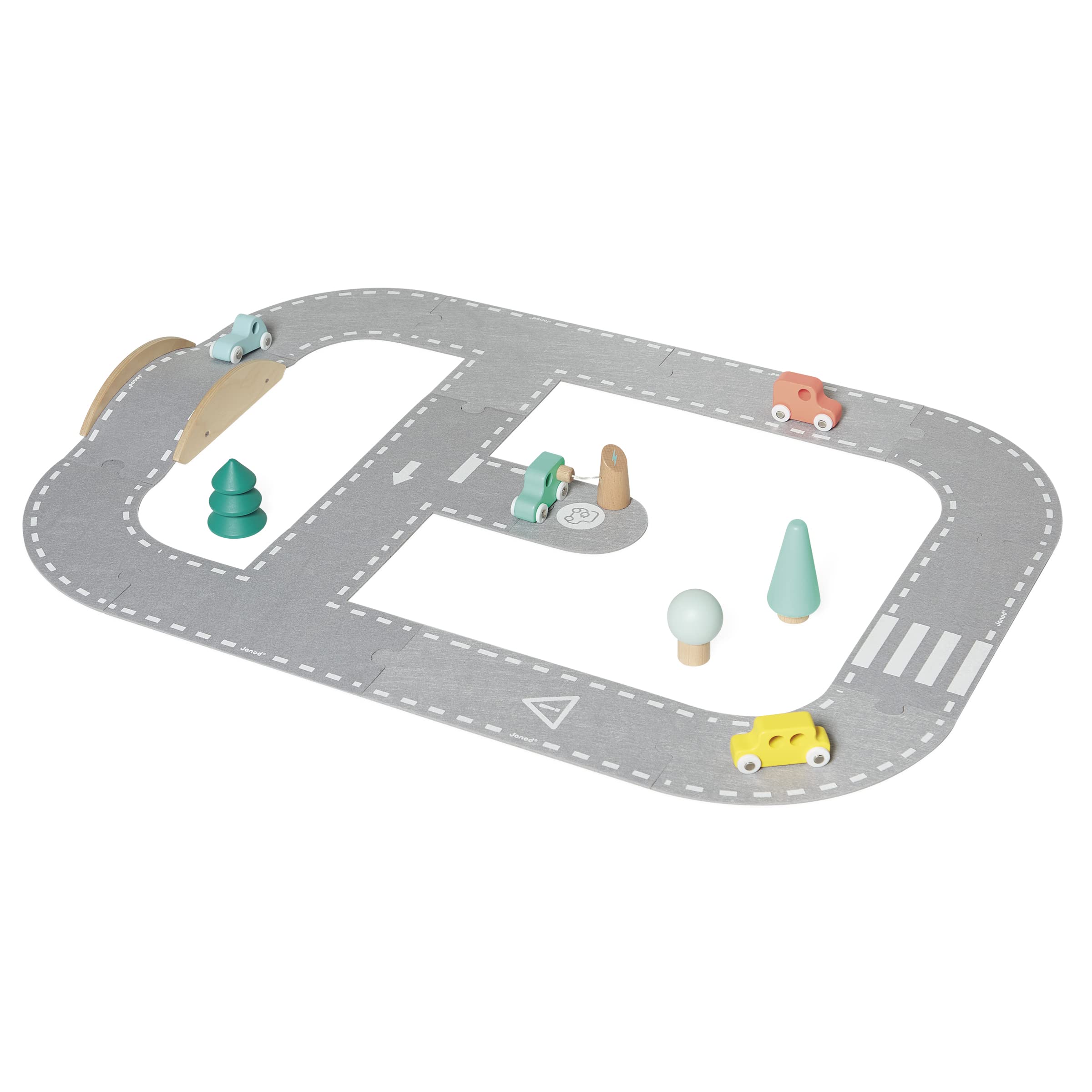 janod-circuit-voiture-bolid-j04631-feutrine-et-bois-fsc-4-voitures image 1
