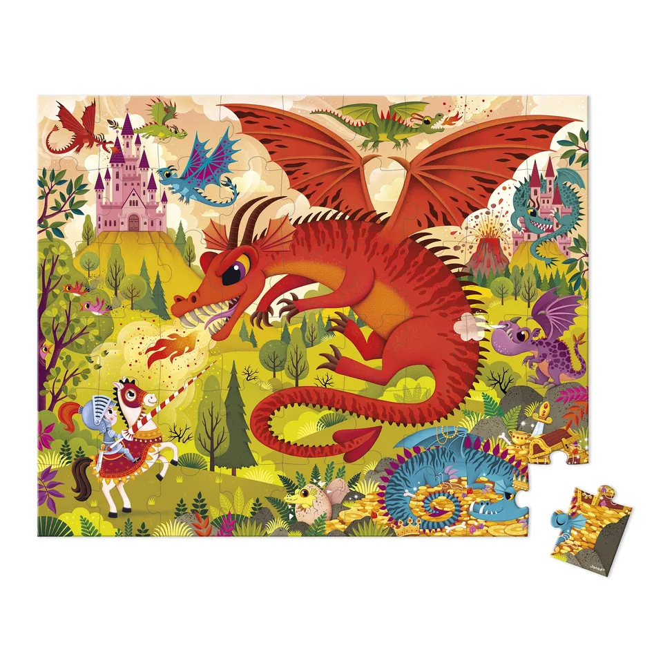 janod-puzzle-ducatif-royaume-des-dragons-54-pi-ces-poster image 1