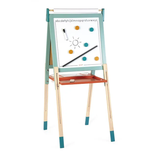 janod-j09625-tableau-chevalet-double-face-en-bois-volutif image 1