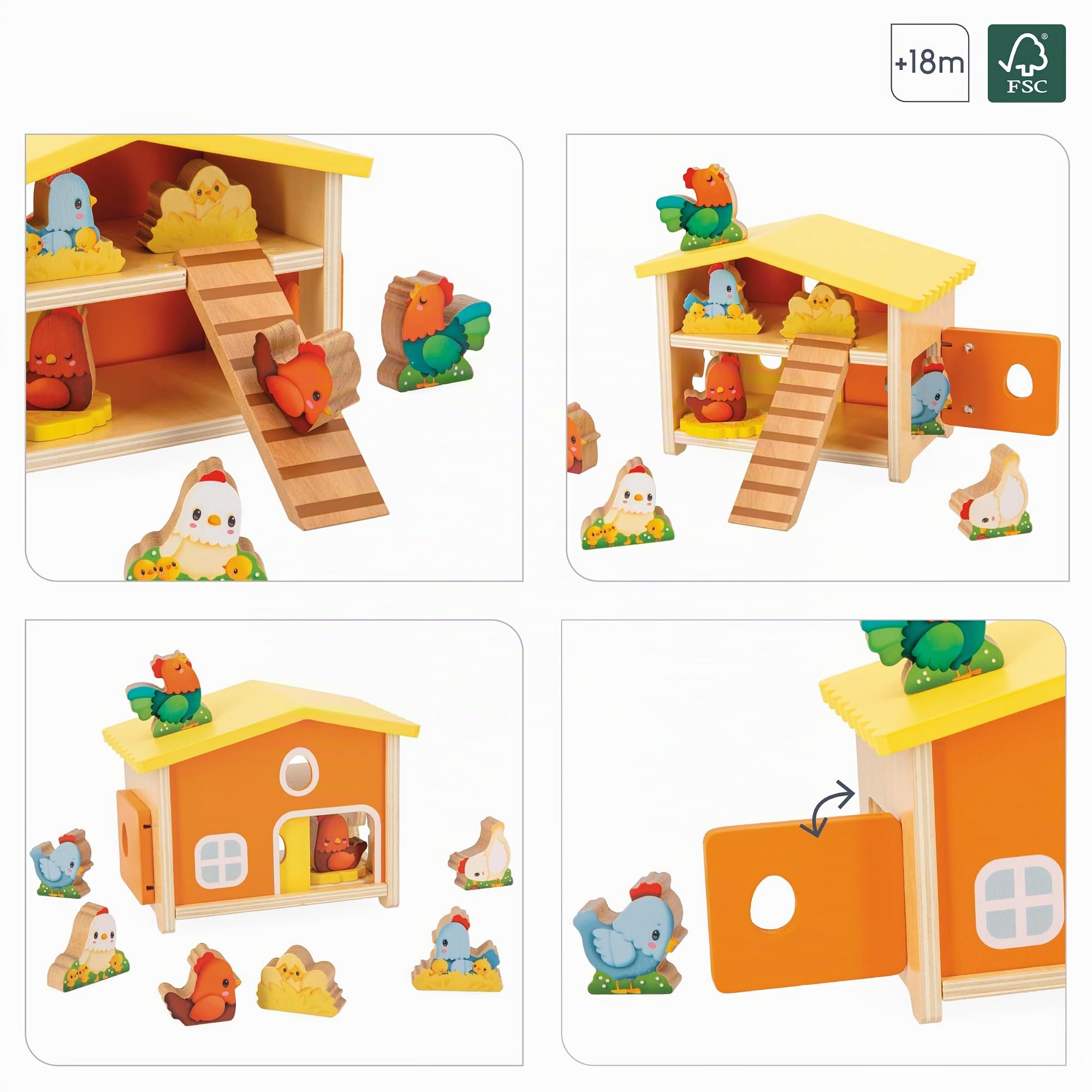 janod-j03311-mon-premier-poulailler-en-bois-fsc-1-poulailler-9-poules image 6