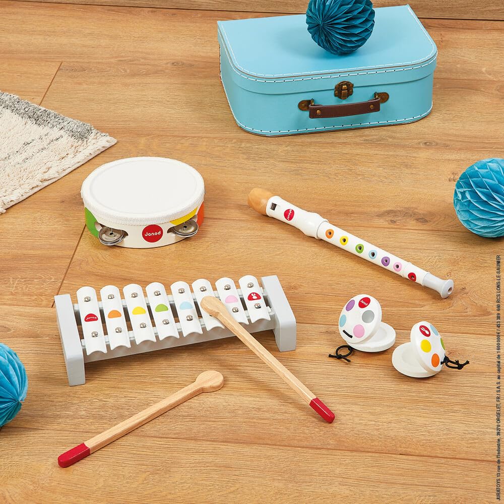 janod-set-musical-confetti-xylophone-tambourin-fl-te-castagnettes image 6