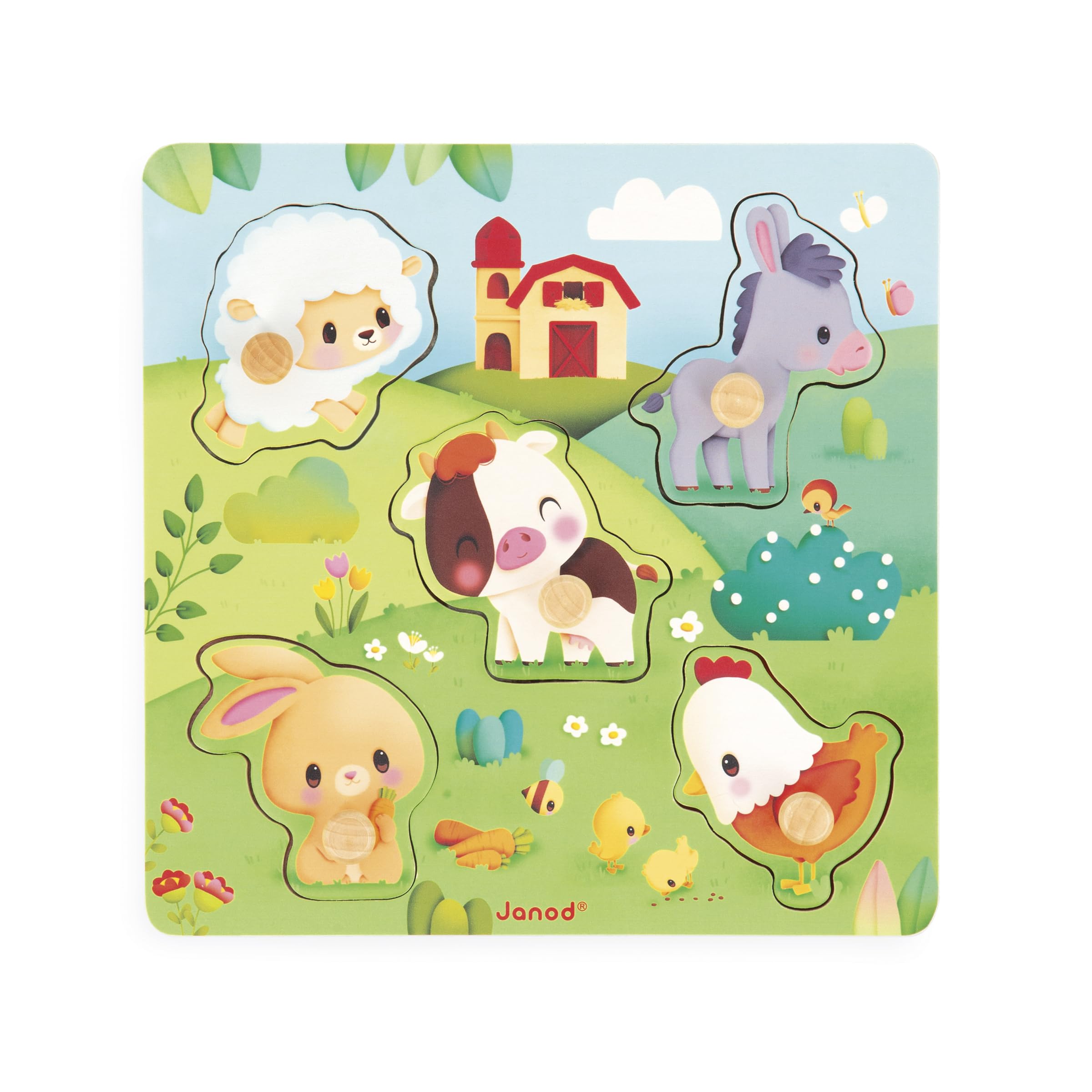 janod-puzzle-tactile-en-bois-ferme-j07129-5-pi-ces-d-s-18-mois image 2