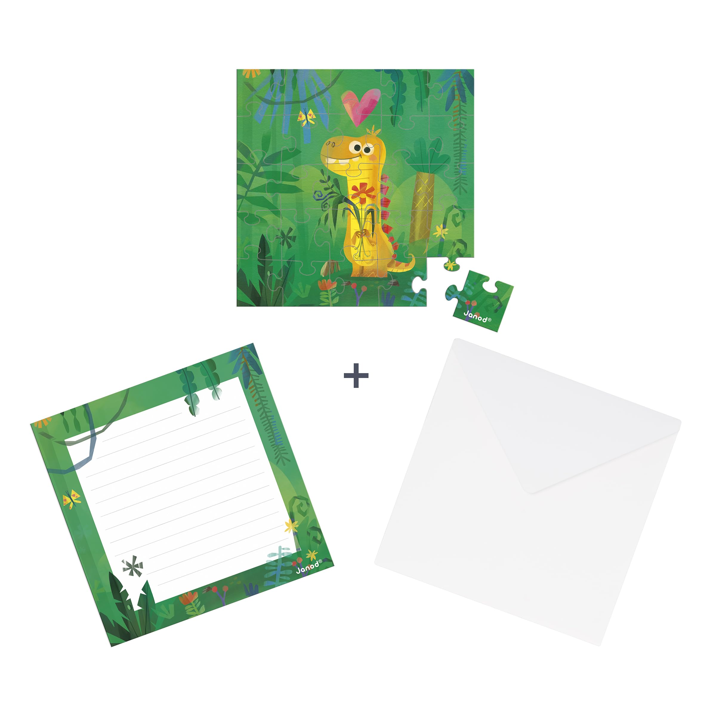 janod-carte-de-v-ux-puzzle-25-pi-ces-dino-cartonnette-enveloppe image 2