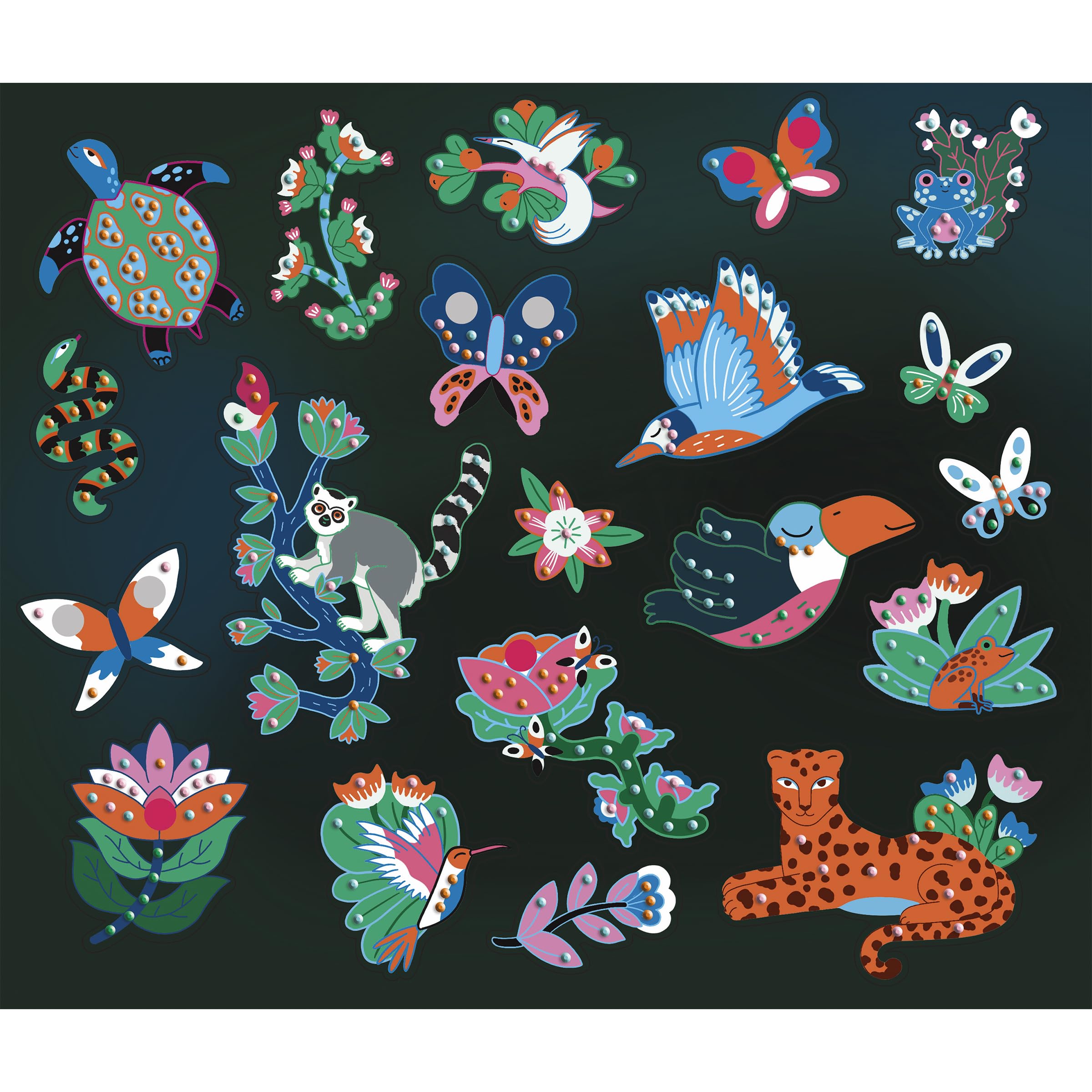 janod-coffret-strass-diamond-painting-phosphorescents-la-jungle-d-s-6-ans image 2