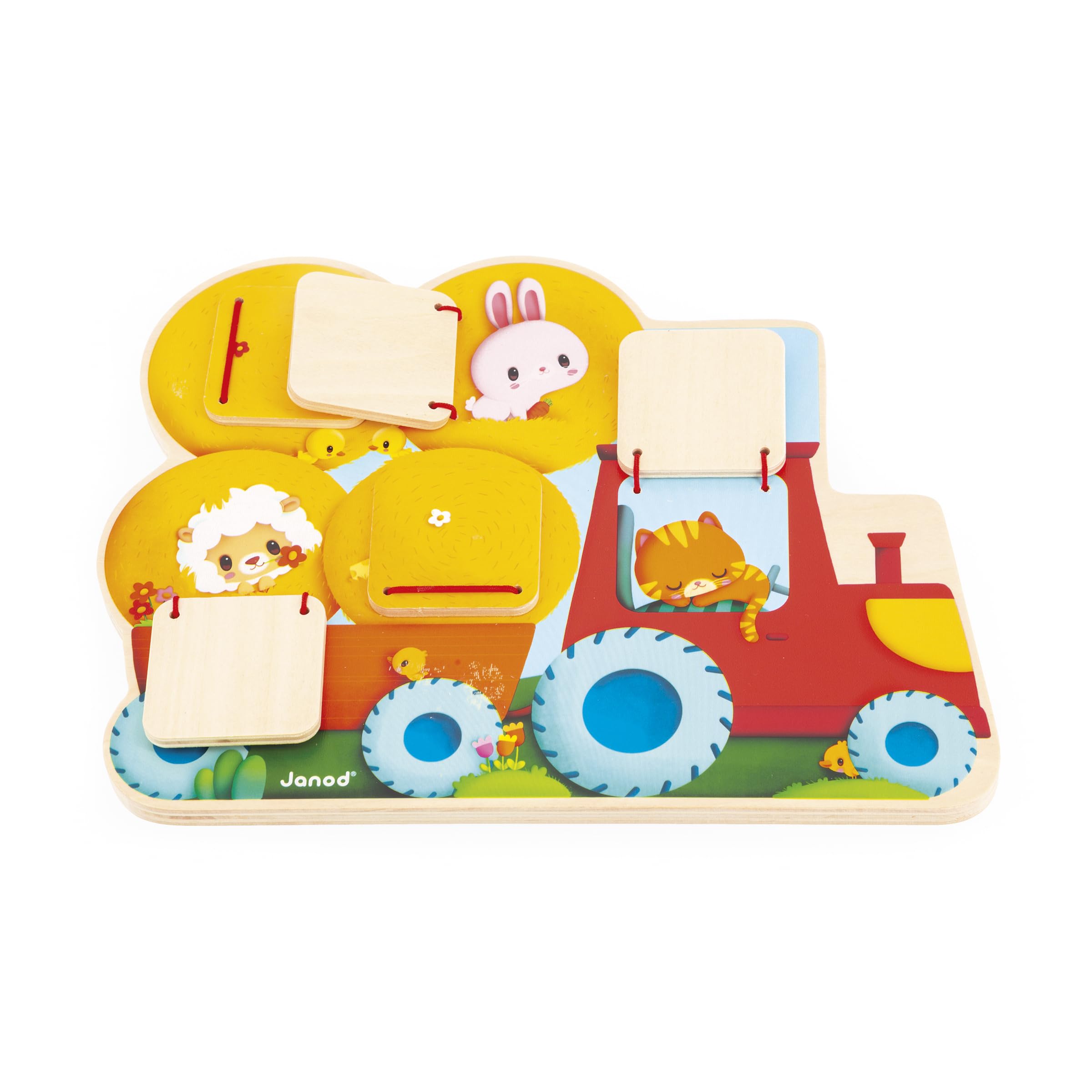 janod-j07128-puzzle-cache-cache-tracteur-en-bois-5-portes-ouvrir-d-s-12-mois image 3