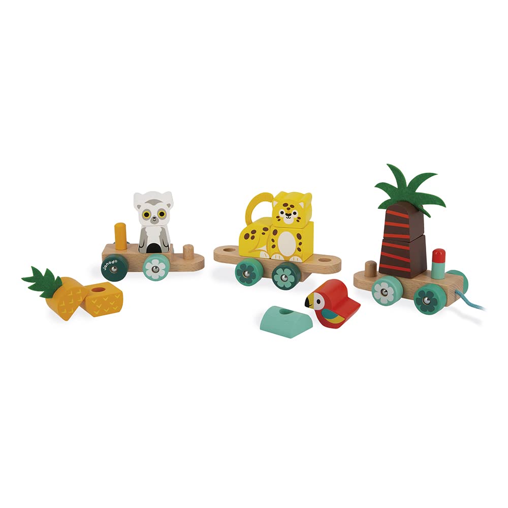 janod-train-tropical-tirer-tropik-j08272-jouet-en-bois-11-pi-ces-3-wagons image 5
