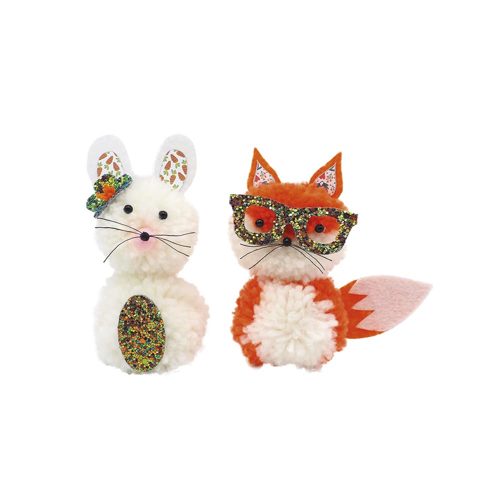 janod-coffret-2-animaux-en-pompons-les-ateliers-d-co-j07919-renard-et-lapin-d-s- image 2