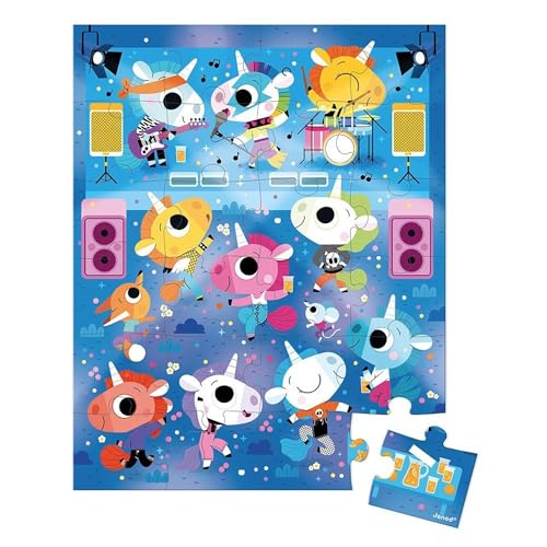 janod-j02544-puzzle-enfant-24-pi-ces-concert-rock-licornes-avec-valisette image 6