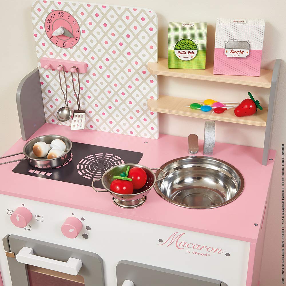 janod-j06567-cuisine-enfant-bois-macaron-rose-et-blanc-frigo-micro-ondes image 7