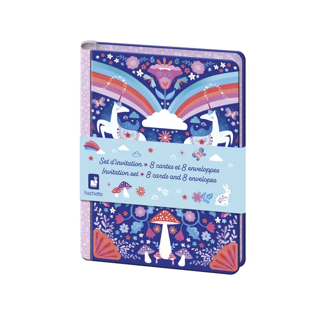 janod-j08933-set-8-invitations-anniversaire-licorne-dreamland image 1