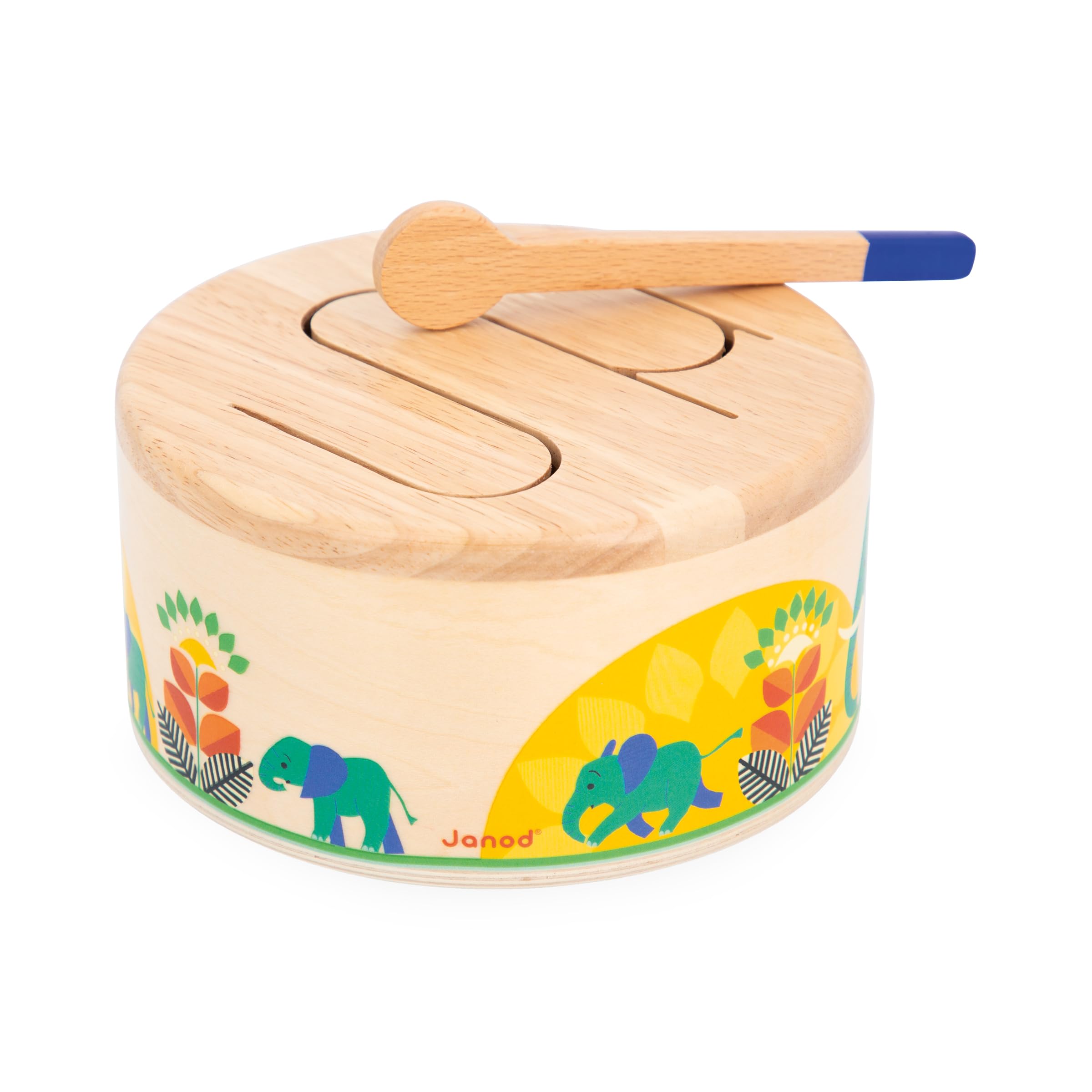 janod-gioia-drum-tambour-bois-baguette-j07650 image 1