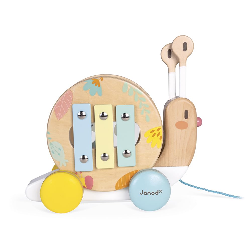 janod-escargot-en-bois-promener-jouet-d-veil-musical-avec-xylophone-et-tambourin image 3