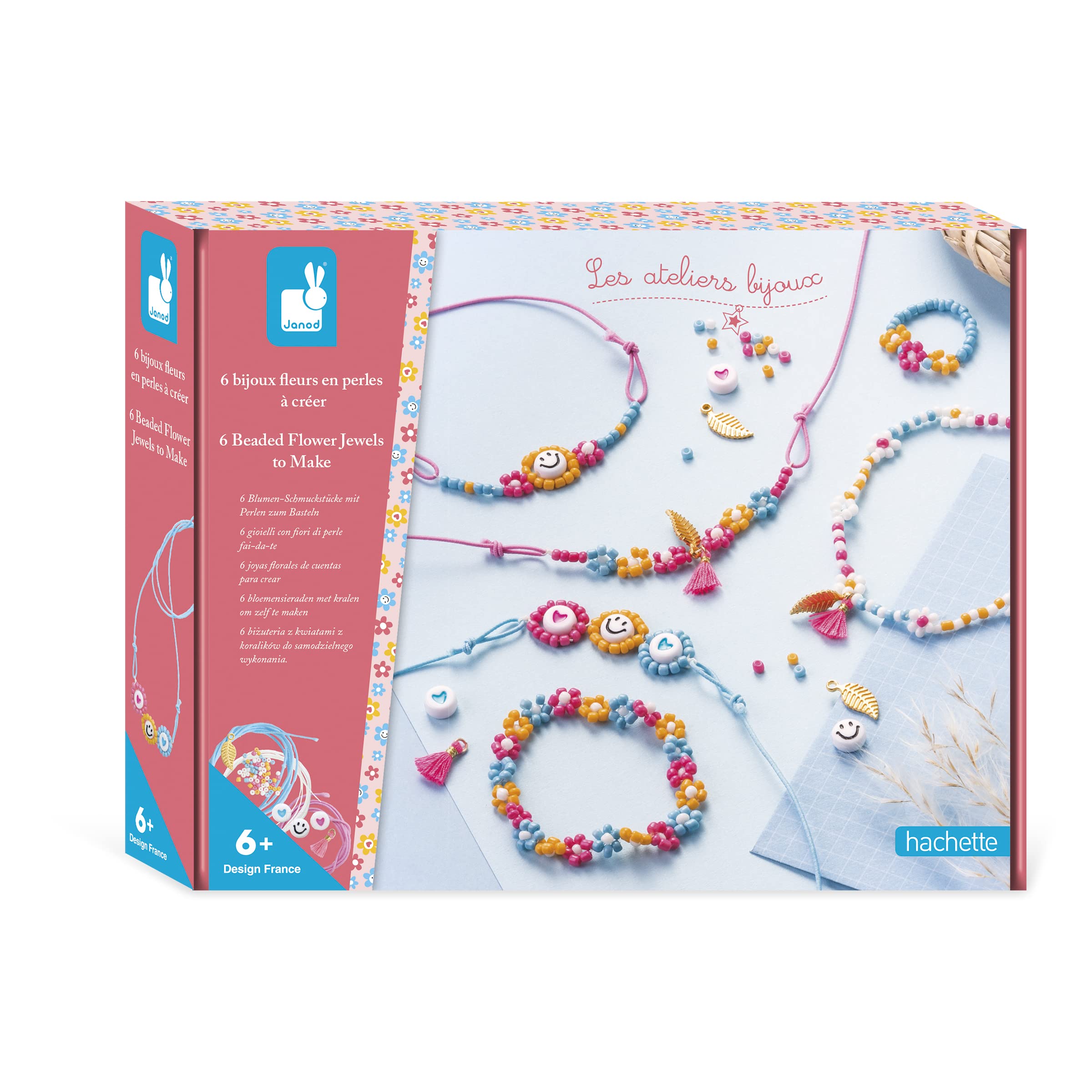 janod-les-ateliers-bijoux-j07998-coffret-6-bijoux-fleurs-perles-de-rocaille image 1