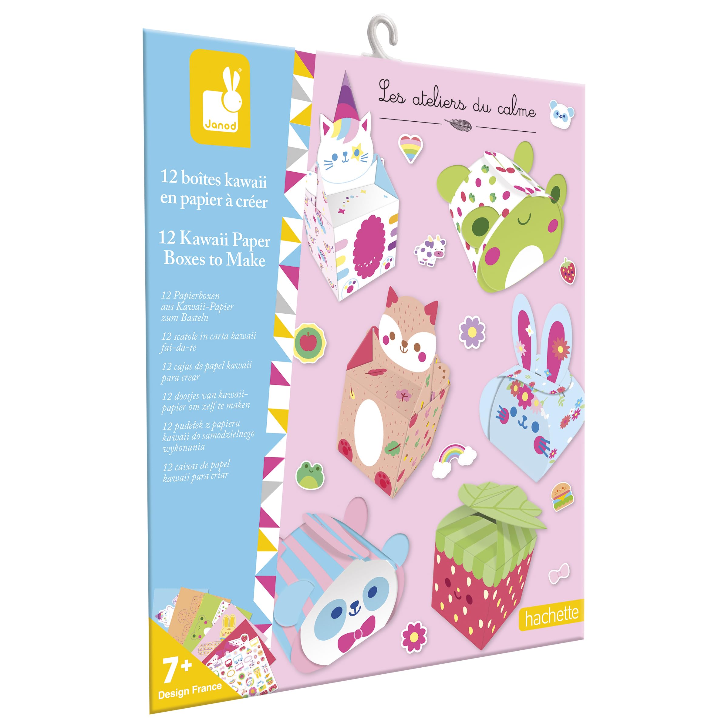 janod-les-ateliers-du-calme-kit-12-bo-tes-papier-kawaii-r-aliser-stickers-j09164 image 1