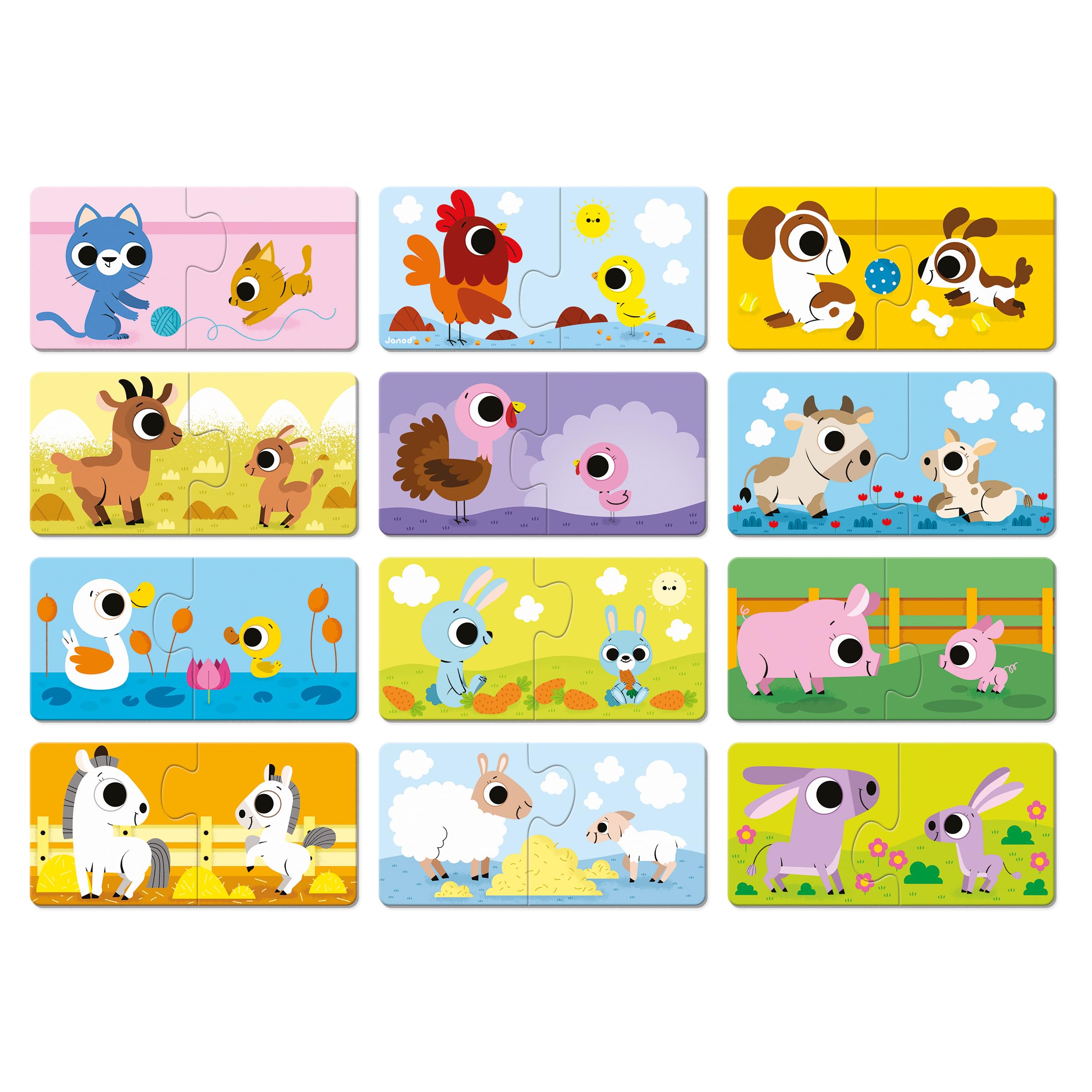 janod-j02637-puzzle-parents-et-b-b-s-animaux-12-puzzles-2-pi-ces-en-carton image 3