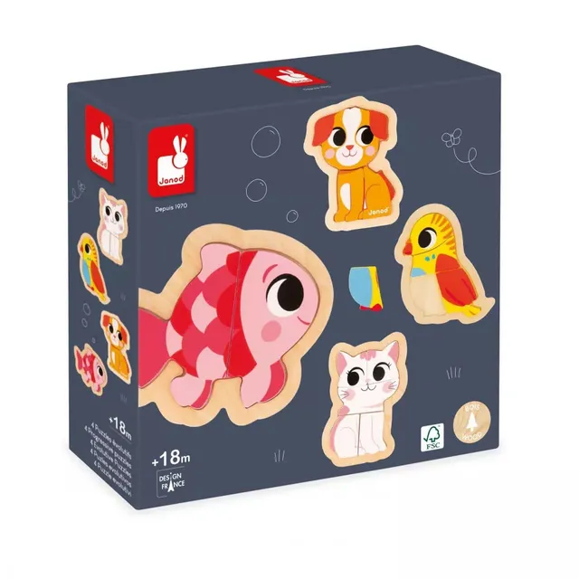 janod-4-puzzles-en-bois-animaux-de-compagnie-2-5-pi-ces-j07115 image 1