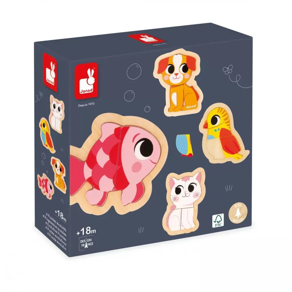 janod-4-puzzles-en-bois-animaux-de-compagnie-2-5-pi-ces-j07115 image 1