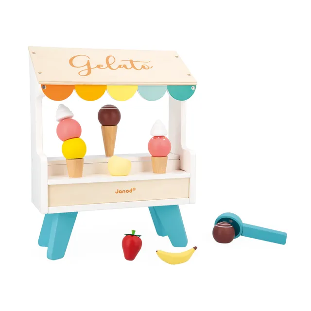 janod-j06558-stand-de-glaces-en-bois-jouet-d-imitation-14-accessoires-magn-tique image 1