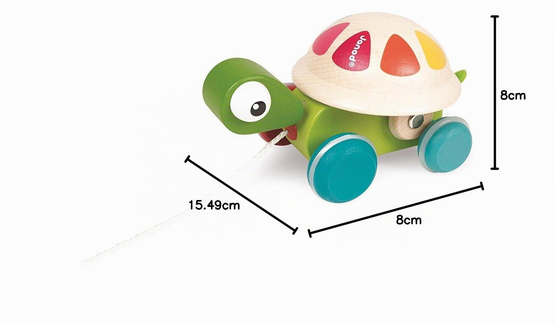 janod-tortue-promener-en-bois-carapace-qui-tourne-avec-ficelle-50-cm image 5
