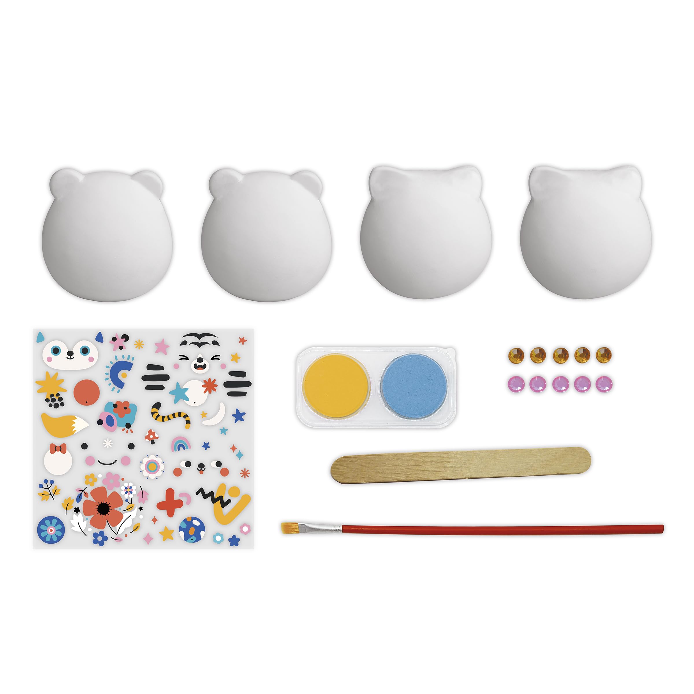janod-4-figurines-en-pl-tre-d-corer-animaux-tout-ronds-d-calcomanie-strass image 3