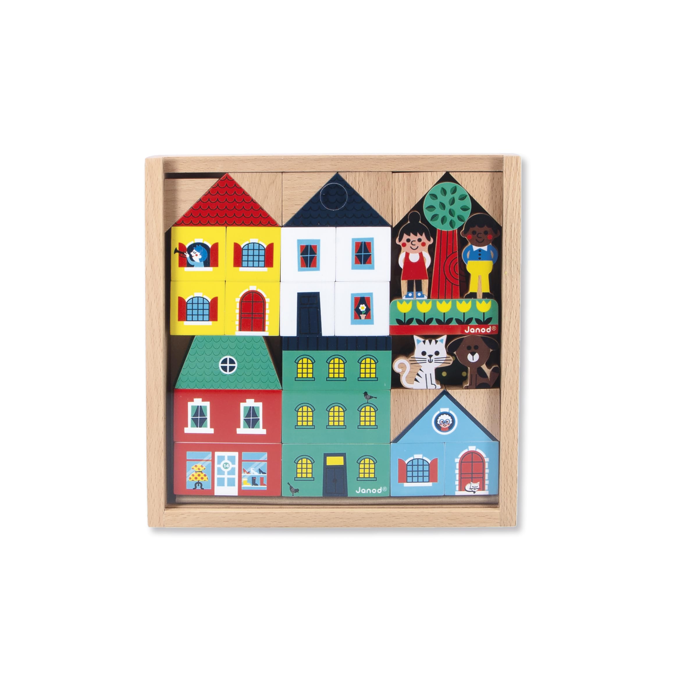 janod-cross-roads-j05917-set-36-cubes-en-bois-massif-ville image 2