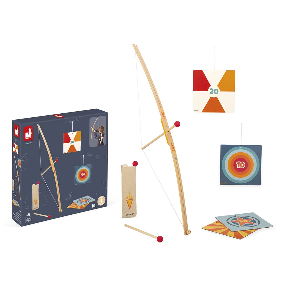 janod-set-tir-l-arc-en-bois-carquois-et-4-cibles-j03172 image 2