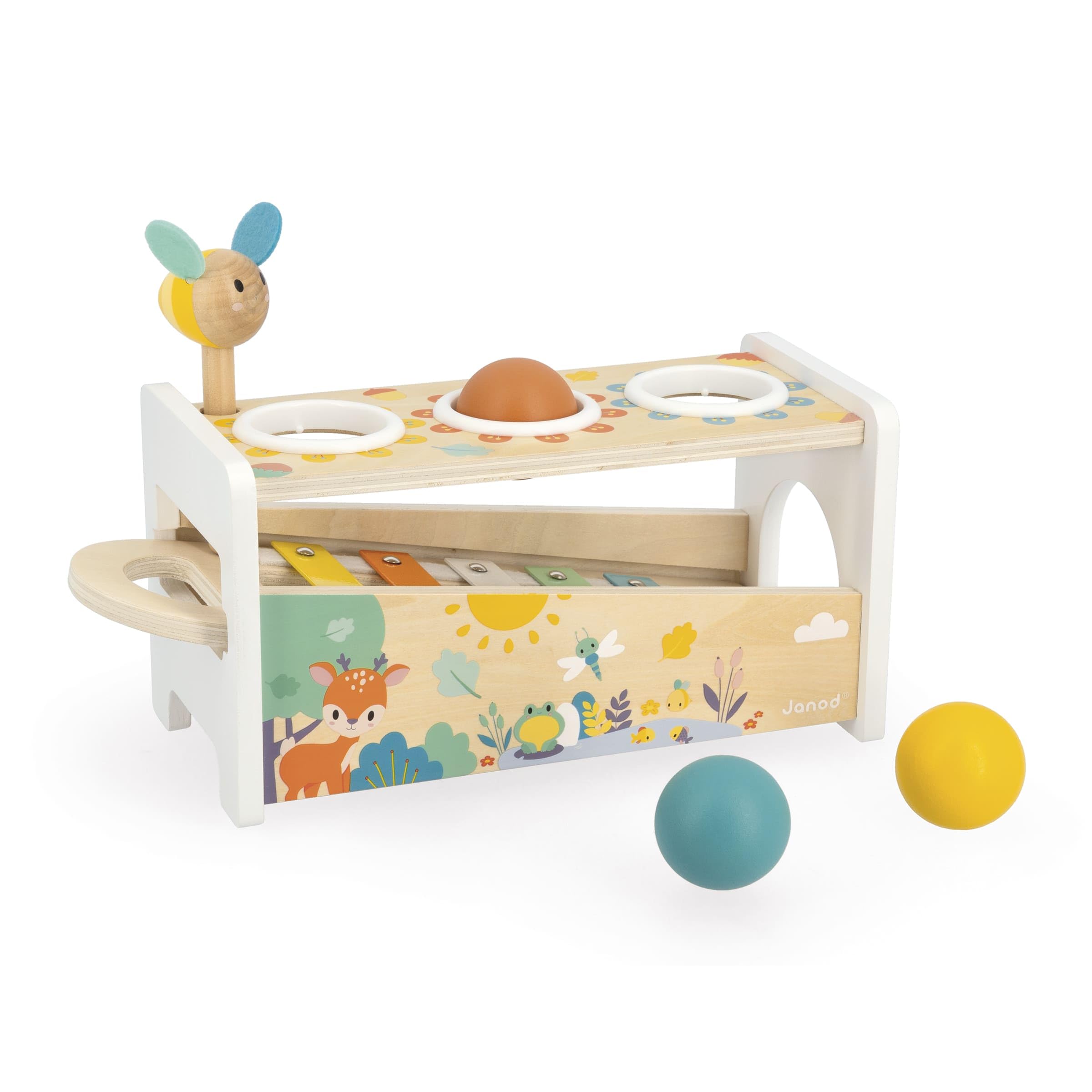 janod-pure-tap-tap-xylo-j05155-jouet-en-bois-2-en-1-avec-xylophone-amovible image 1