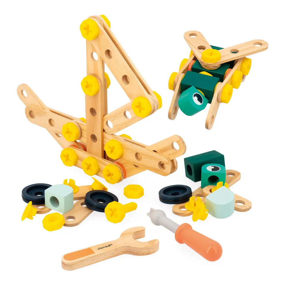 janod-brico-kids-j06454-mon-premier-jeu-de-construction-baril-100-pi-ces image 1