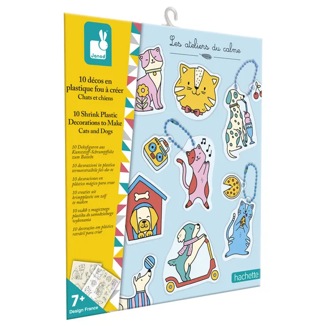 janod-les-ateliers-du-calme-plastique-fou-chiens-chats-10-d-cos-magnets-porte-cl image 1