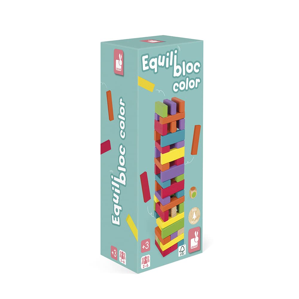 janod-equilibloc-color-blocs-de-construction-en-bois-jeu-d-adresse-60-pi-ces image 1