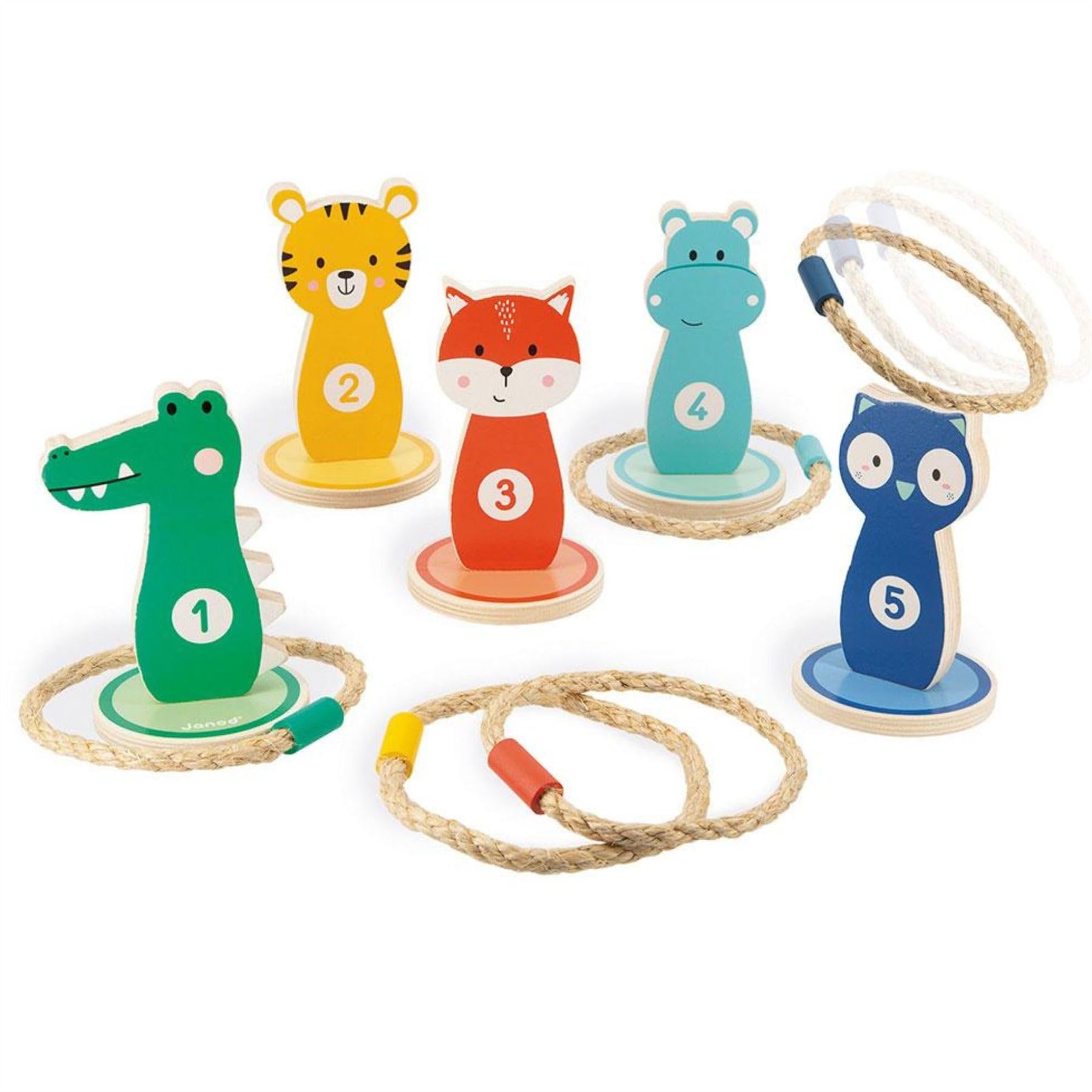 janod-j07735-jeu-de-lancer-d-anneaux-en-bois-animaux-5-supports-5-anneaux image 3
