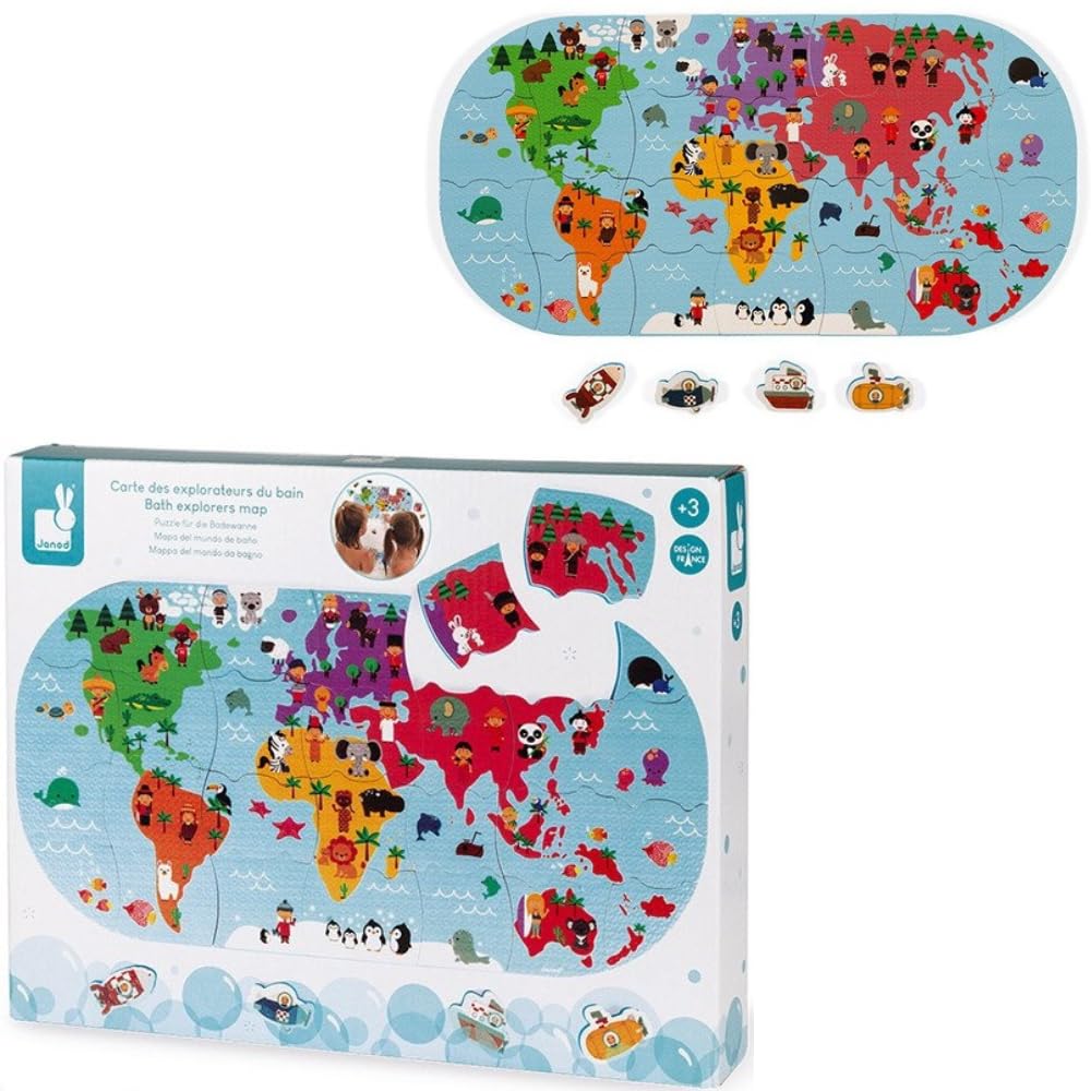janod-carte-des-explorateurs-puzzle-de-bain-28-pi-ces-mousse-4-v-hicules image 7