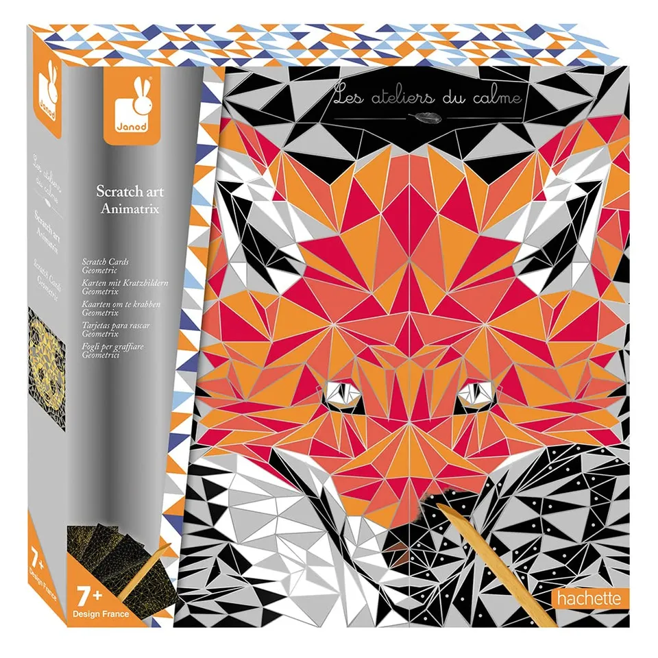 janod-scratch-art-animetrix-j07827-cartes-gratter-10-tableaux-animaux image 1