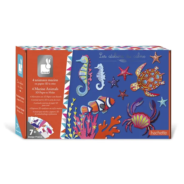 janod-les-ateliers-du-calme-coffret-animaux-marins-3d-j07989-4-animaux-en-papier image 1
