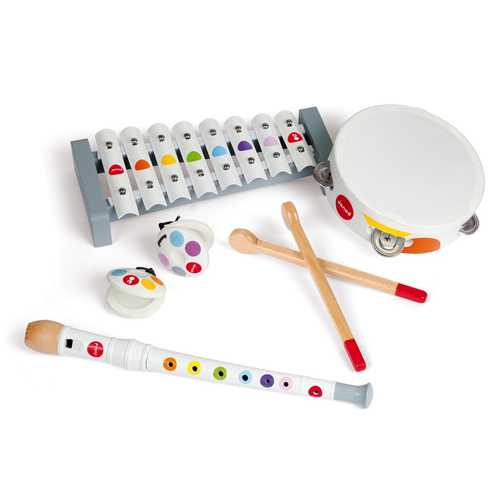janod-set-musical-confetti-xylophone-tambourin-fl-te-castagnettes image 3