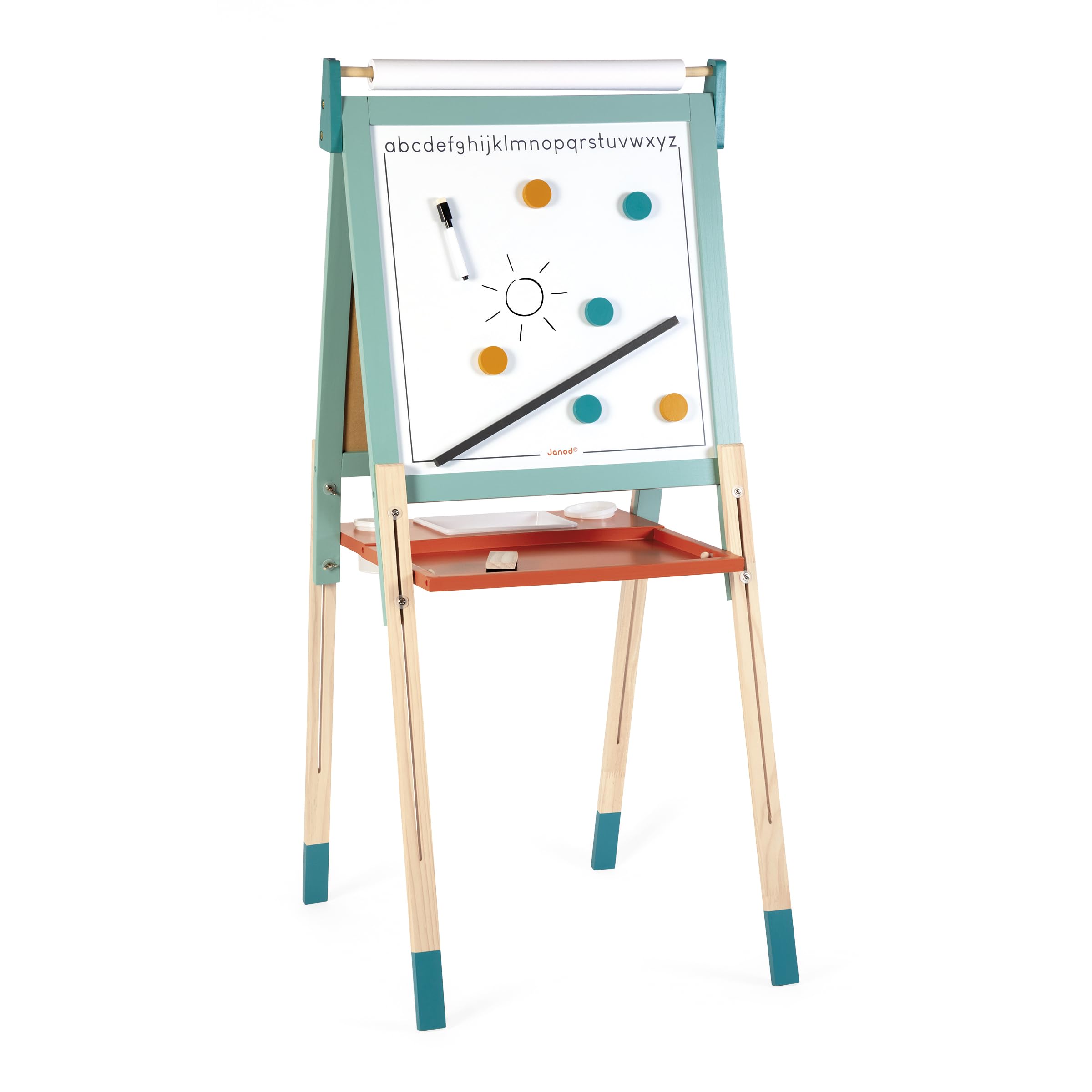 janod-j09625-tableau-chevalet-double-face-en-bois-volutif image 1