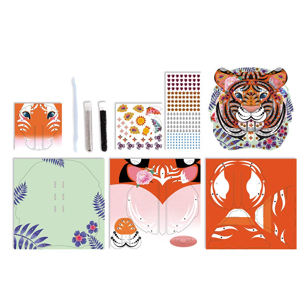 janod-les-ateliers-d-co-j07915-troph-e-tigre-3d-strass-et-paillettes image 2