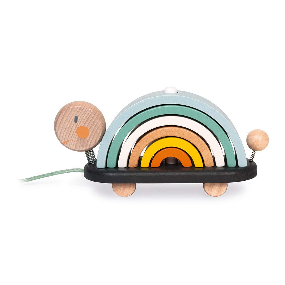 janod-sweet-cocoon-tortue-arc-en-ciel-en-bois-tirer-6-arcs-empiler-j04405 image 6