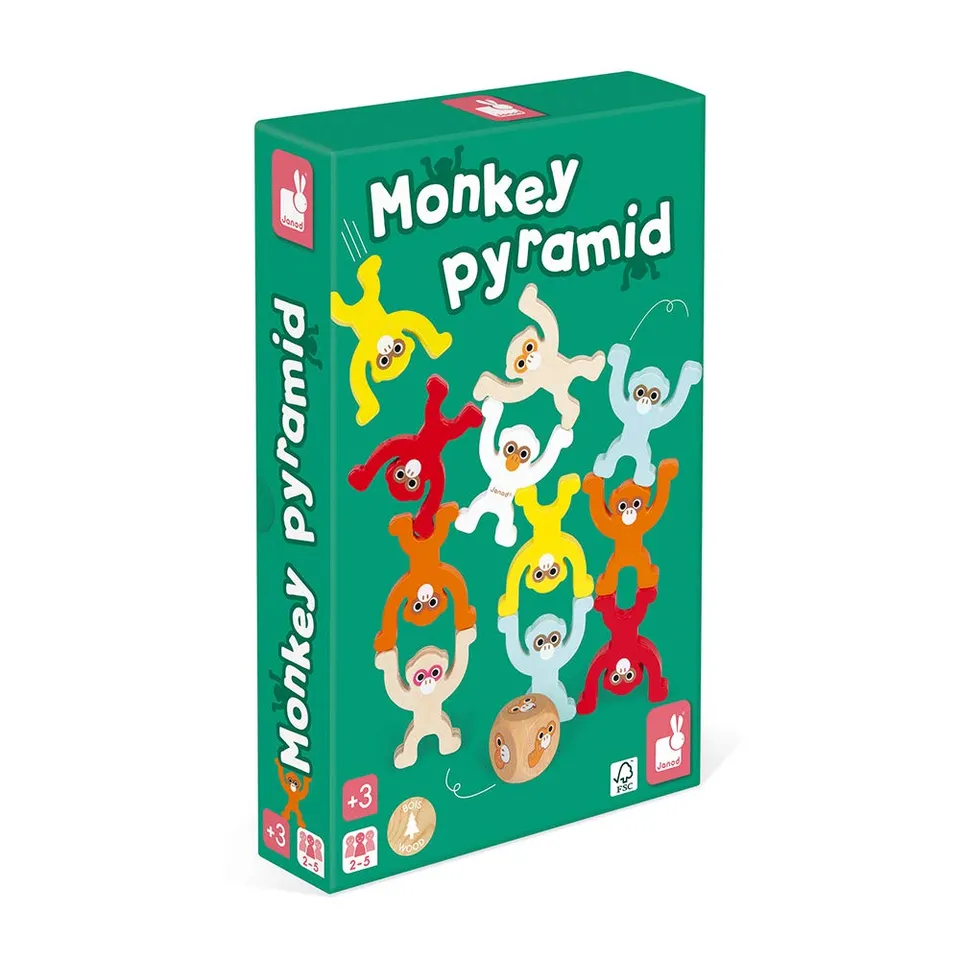 janod-monkey-pyramid-j02633-jeu-de-soci-t-en-bois-singes-acrobatiques image 1