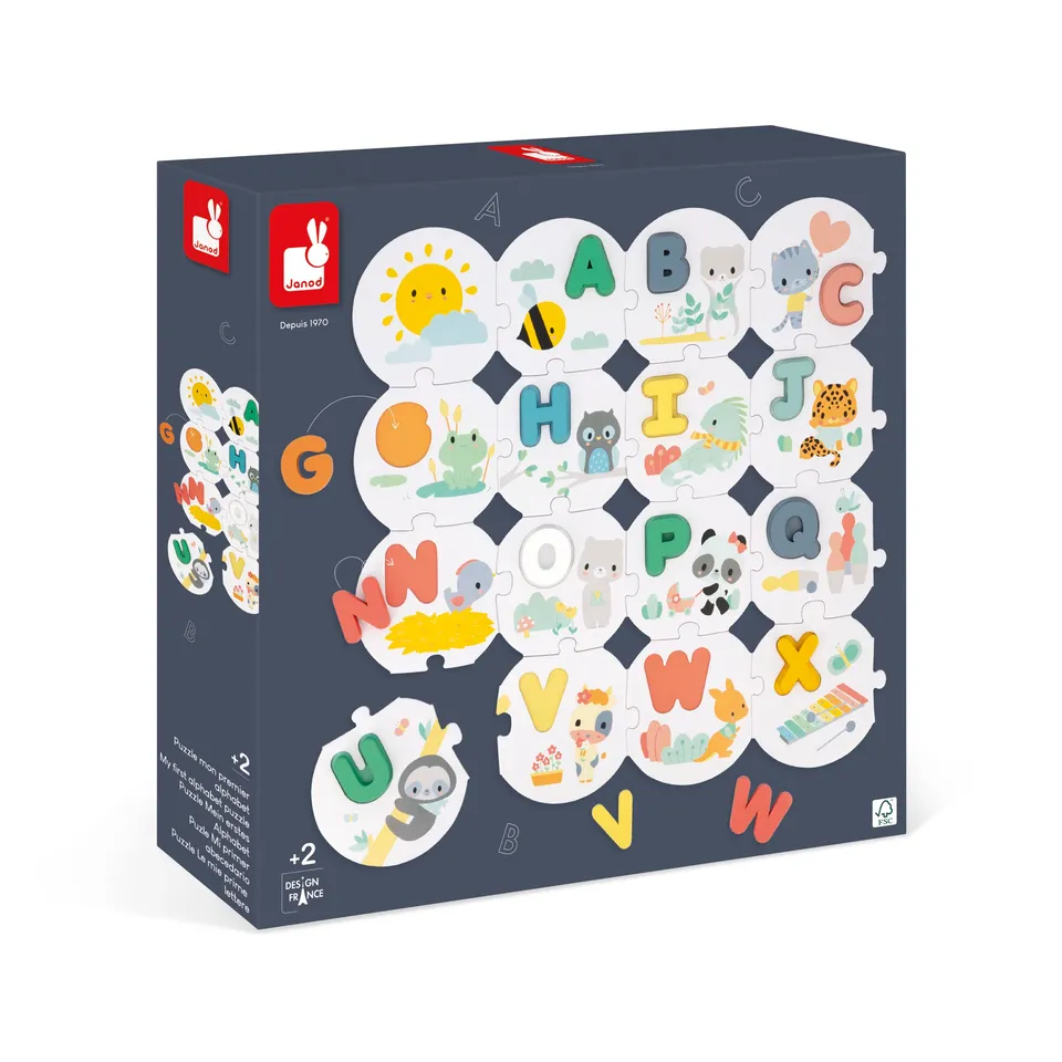 janod-pure-j08045-puzzle-mon-premier-alphabet-28-pi-ces-26-lettres-bois image 1
