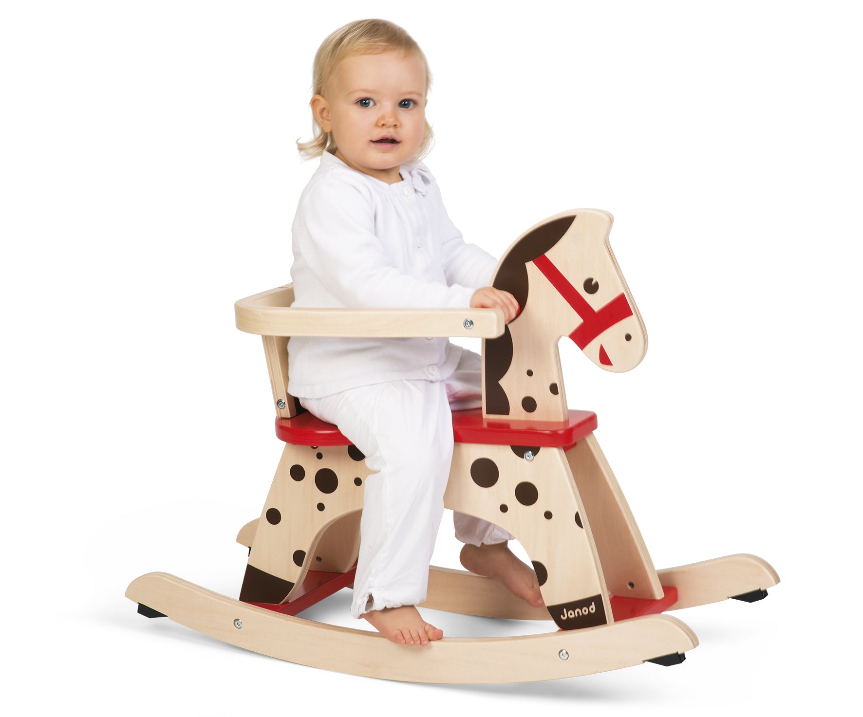 janod-cheval-bascule-en-bois-caramel-j05984-marron-et-rouge image 3
