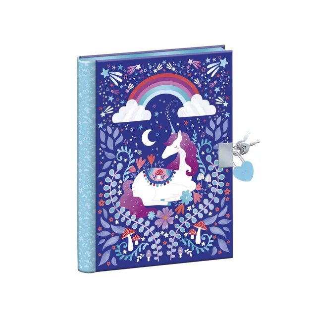 janod-carnet-secret-licorne-128-pages-cadenas-c-ur-a5-d-s-6-ans-j08936 image 1
